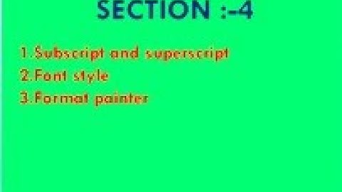 How to use  | superscript | subscript | format painter