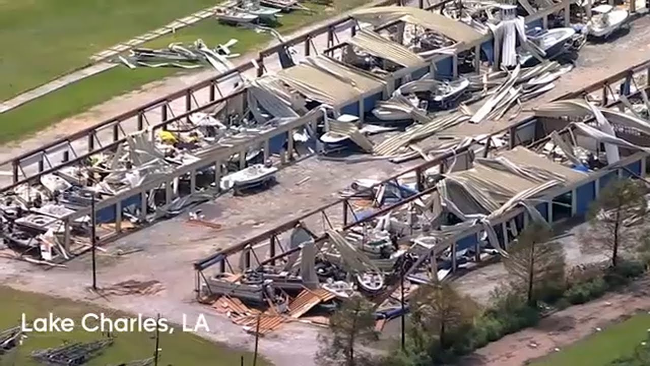 Skyeye video tour of damage from Hurricane Laura