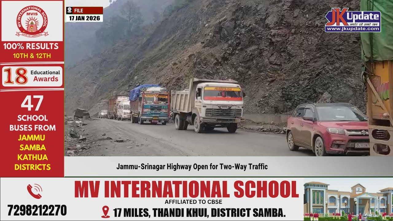Jammu-Srinagar Highway Open for Two-Way Traffic