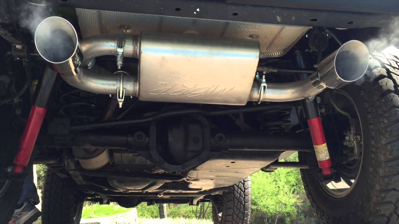 MBRP Dual Axle Back Exhaust Jeep Wrangler JK - YouTube