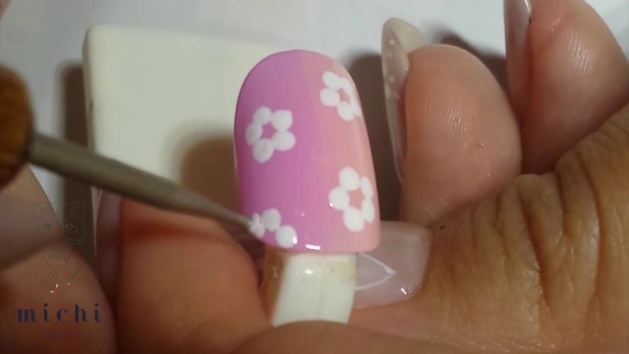 Dotto Flower Nails ドット花柄ネイル Youtube