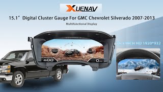 15.1 Inch Car Digital Cluster Gauge Replacement for GMC Sierra Chevrolet Silverado 2007-2013 Gmc Sierra Cluster Replacement