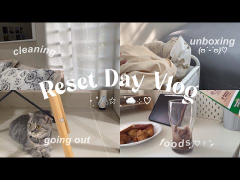 reset day vlog 🧺🛒🧸 cleaning, unboxing, k-drama, going out 🖇️⚘.ᰔᩚ