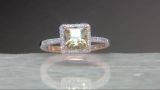 Princess Cut Csarite & Pave' Diamond Solitaire Ring 14K, 1.00 ct on QVC