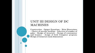 Design of DC Machines review
