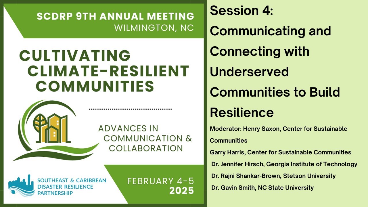 Session 4: Communicating and Connecting with Underserved Communities to Build Resilience