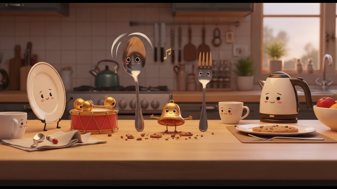 The Singing Spoon and Fork | Fun Kids Rhyme | Nursery Rhymes & Baby Songs