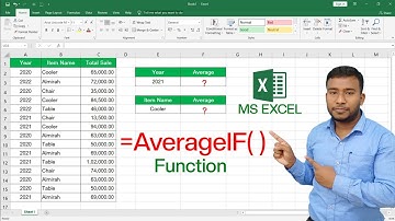 MS Excel - AverageIF Function | How to use the AverageIF Function in Microsoft Excel
