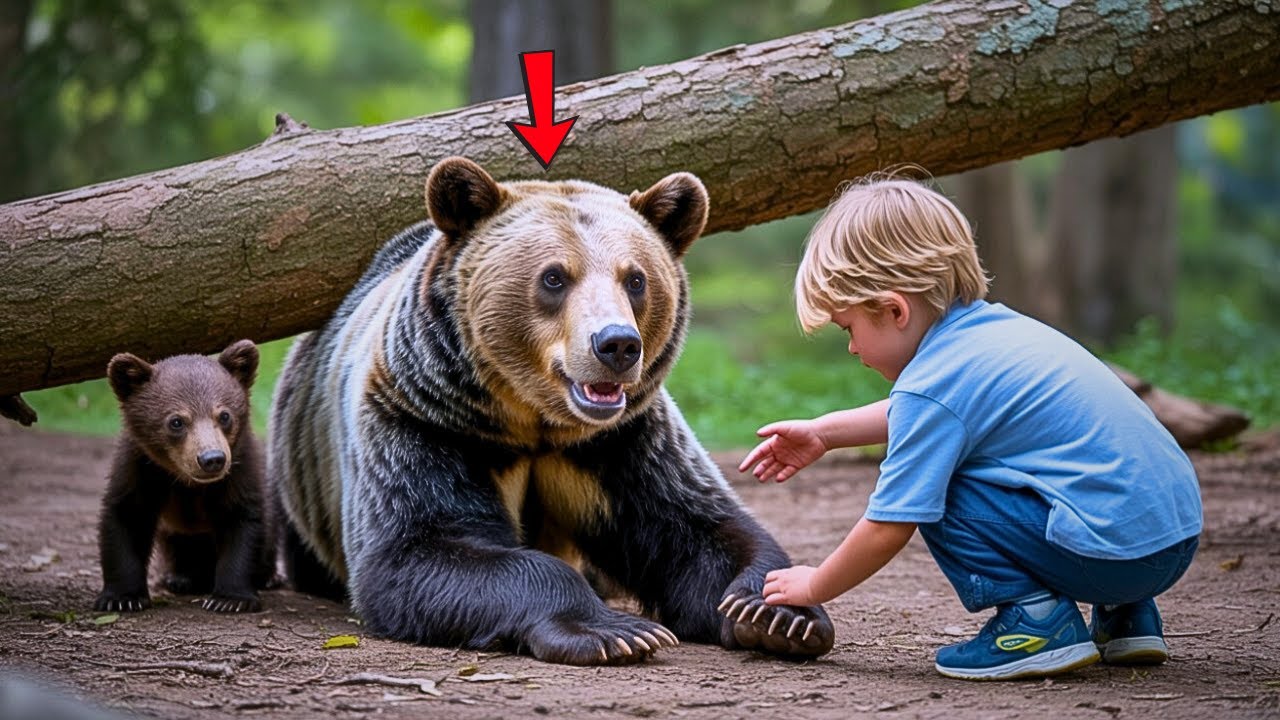 Mother Bear Trapped Under Fallen Tree – What This Human Baby Did Left ...