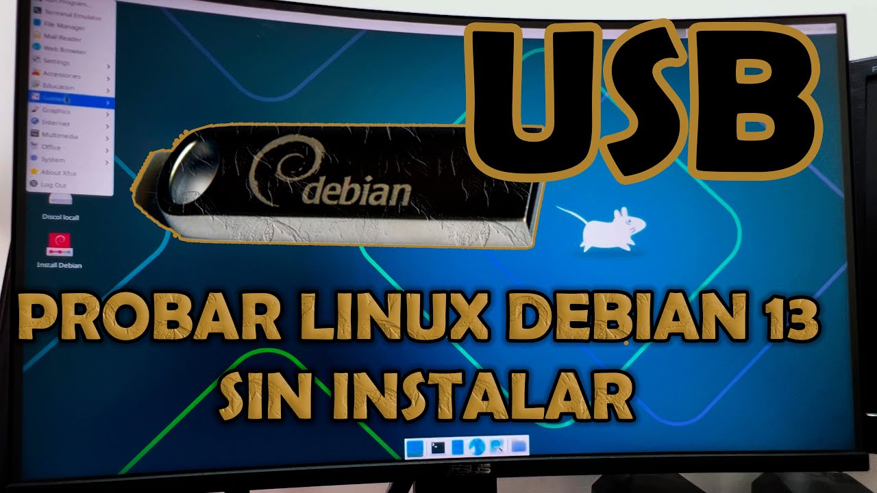 Como Probar Debian Live 13.0 desde la USB Sin Instalarlo en la PC