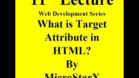 What is Target Attribute in HTML IN Urdu( Lecture 11)