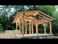 Raising the frame for a timberframe sauna