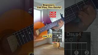 Beginners Can Play This! 🎸 Capo 2 Easy Guitar Lesson 🤩 #shorts #guitar #guitarcover #viral #trending