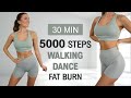 5000 steps in 30 min  walking cardio dance workout to the beat burn fat no repeat no jumping