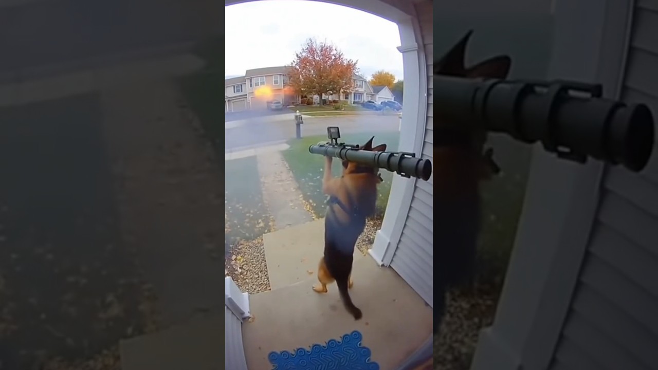 😨The dog is firing a missile🚀#dog#missile#ai#automobile#googleveo3#sora#sora2#veo3#veo#doggy#pets