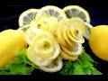 Art in lemon rose flower  fruit and vegetable carving garnish  food decoration by italypaul