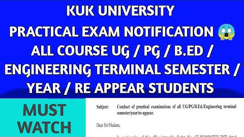 kuk university practical exam notification 😱 | kuk university latest news | kuk | mdu | cdlu | cblu