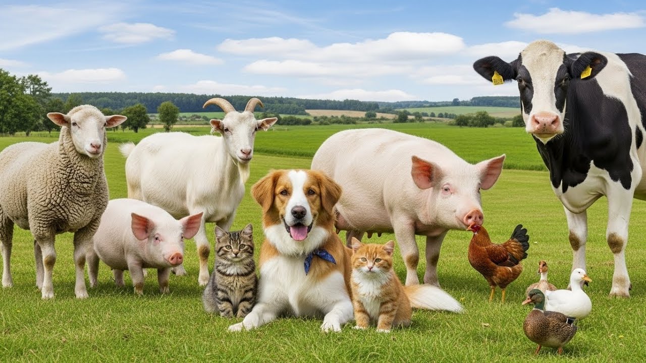 Cute Farm Animal Moment Kitten ,Horse ,Pig ,Buffalo ,Chicken ,Monkey ,Sheep ,Puppy   Animal Sound