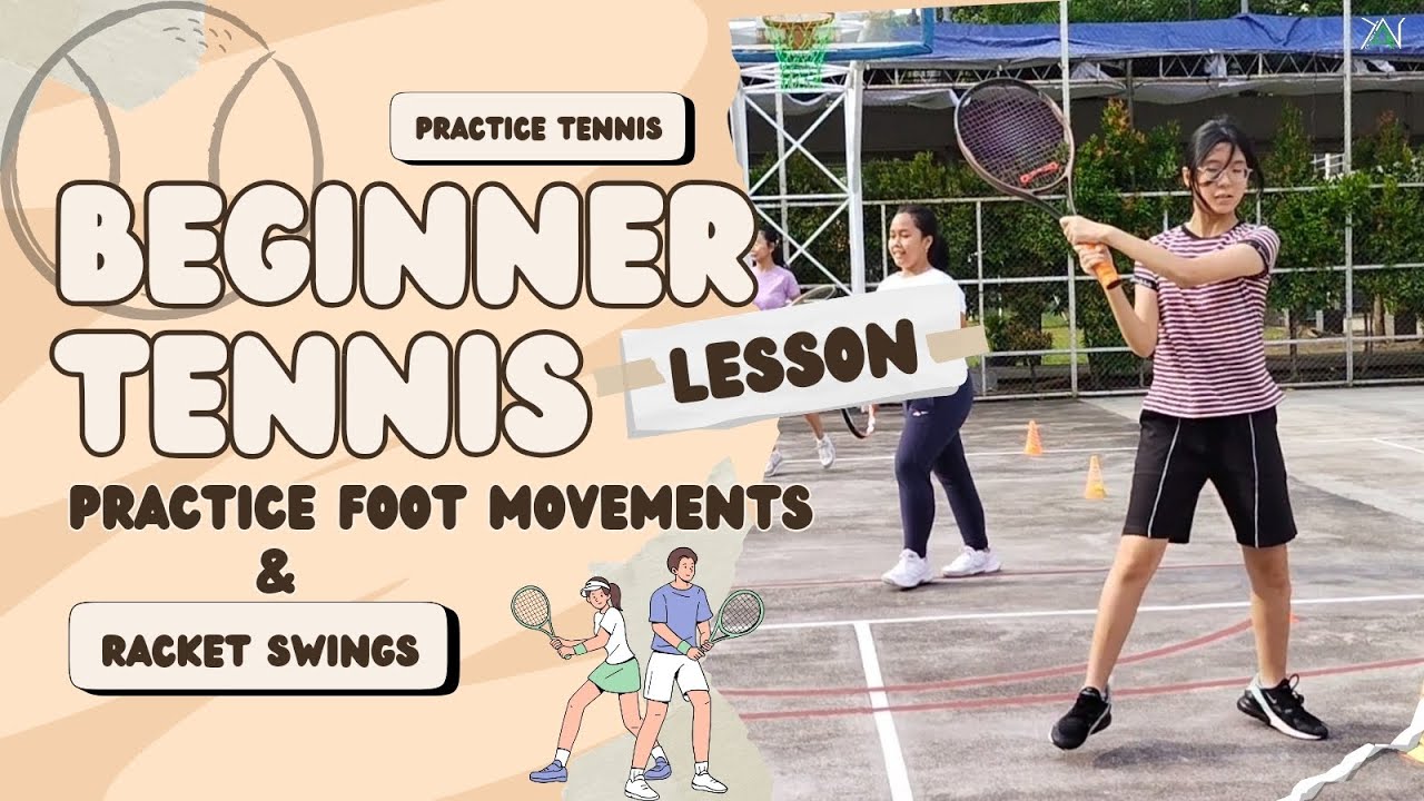 BEGINNER TENNIS LESSON Practice Foot Movements and Racket Swings 🎾 YouTube