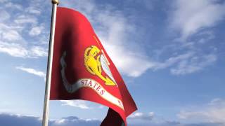 Flag of US Marines blowing in the wind - chroma Key Effect - flagsanimation