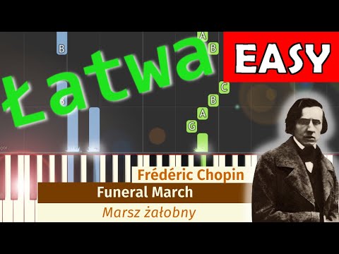 🎹 Marsz pogrzebowy (żałobny, F. Chopin) - Piano Tutorial (łatwa wersja) 🎵 NUTY W OPISIE 🎼