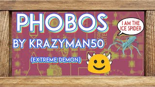 Geometry Dash | Phobos by KrmaL 100% (Extreme Demon)
suprisingly a pretty fun level, fluked from 60 bc im a lucky bitch.
race with psychotix btw (i won). go sub to him , he has 75 on this!
https://www.youtube.com/channel/UCmYqITsn20vo34uMjjFCRgQ
beat on a copy bc i was too lazy to type phobos in the search bar so i deleted all start pos and just played (i obv didnt expect to beat it lmao)
Attempts: 2,518 (maybe a lil more from the past idk)
Enjoyment: 7/10
Worst Fail: 60%
Placement on the demons list: 97
My opinion on placement: 97 Geometry Dash | Phobos by KrmaL 100% (Extreme Demon)