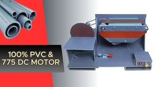 HOW TO MAKE Belt Sander (2 IN ONE) from 100% PVC with 775 DC Motor | VNB Creative