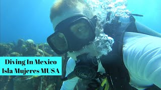 Diving in Mexico at Isla Mujeres. Underwater Sculpture Museum MUSA. Coral reefs of Cancun. by Ana Way 264 views 9 months ago 12 minutes, 4 seconds