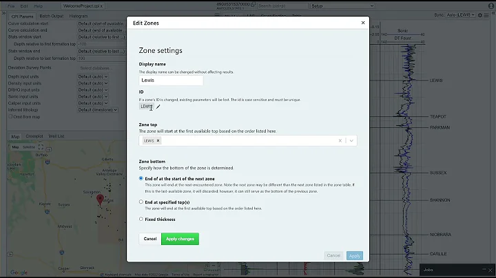 Welcome Project: Setting petrophysical zones