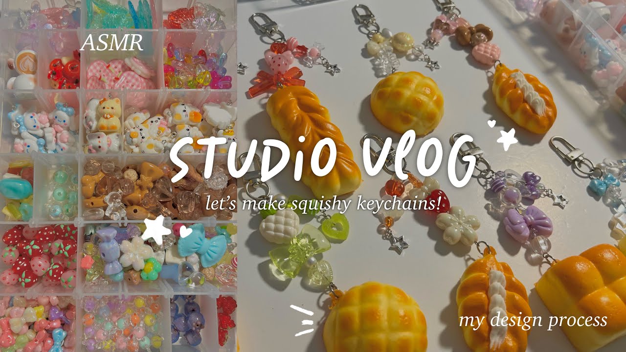 🥐 let’s make squishy keychains: ASMR, my design process, new beads