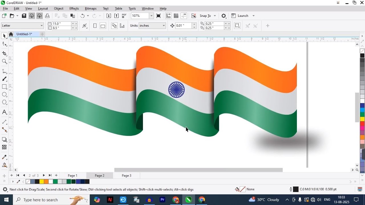 3D Indian Flag Design in CorelDRAW | Indian Flag Ribbon Design in Coreldraw | CorelDRAW: Indian Flag