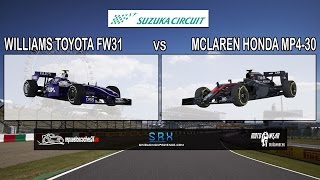 [iRacing Comparison] Mclaren Honda MP4-30 (vs) Williams Toyota FW31 @ Suzuka