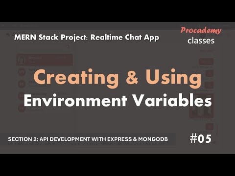 #05 Creating & Using Environment Variables | Real Time Chat App  | MERN Stack Project