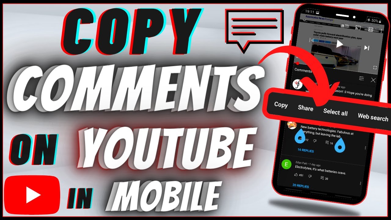 How To Copy Comments On Youtube Mobile Phone