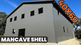 Texas Metal Workshop Buildings | 40x60 Mancave Shell in Wimberley, Texas | WolfSteel Buildings