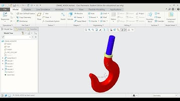 Crane Hook in PTC Creo | Swept Blend | Round | Divide | Edge | Chamfer | Creo Exercise | Creo Design