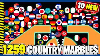 1259 Country Marbles vs The Wall! 🌍 Marble Race