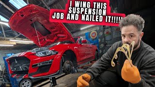 I FULLY WING THIS JOB ON A 2020 FORD MUSTANG SUSPENSION MODIFICATION!!! STEEDA SUSPENSION SPACERS..…