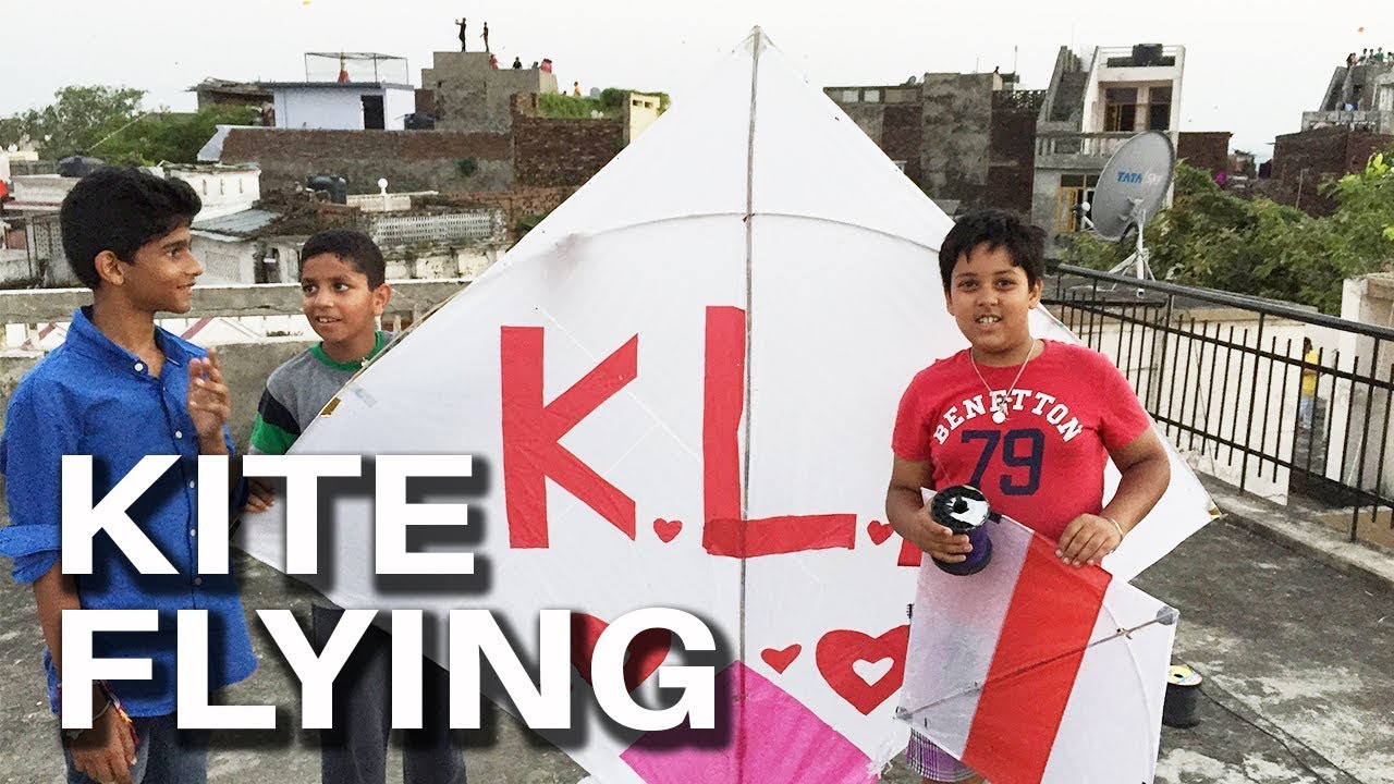 Kite Flying in India Flying Indian Fighter Kite Independence day Kite flying = Makar