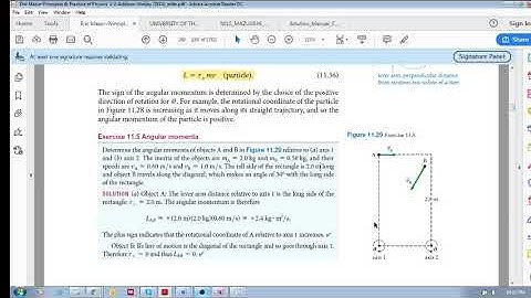 Chap 11.5 - Angular momentum  (c): Perpendicular distance (lever arm)  Example 11.5