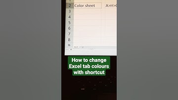 how to change Excel tab colour with keyboard shortcut no use of mouse