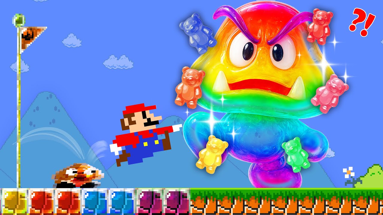 Mario Wonder Super Mario Bros. But Everything Mario Touches Turn to Jelly...?| POWER-UP MARIO