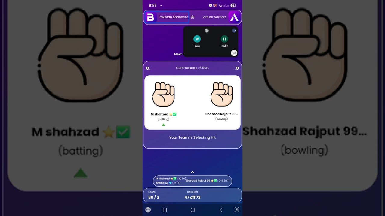 P A T F Hand-Cricket Tournament 2025:: 2nd Semi final: Virtual warriors vs Pakistan Shaheens