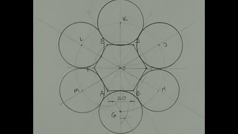 How to draw 6 circles outside a hexagon - Engineering drawing - Technical drawing