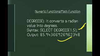 Numeric function