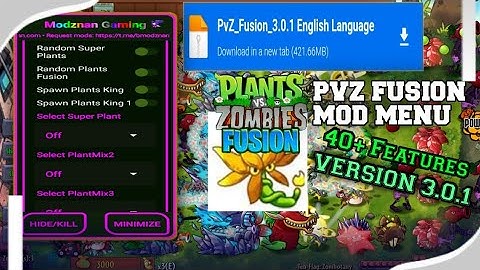 🌻PVZ Fusion Mod menu 3.0.1 VERSION | English Version + New plants version unlocked - 40+ features