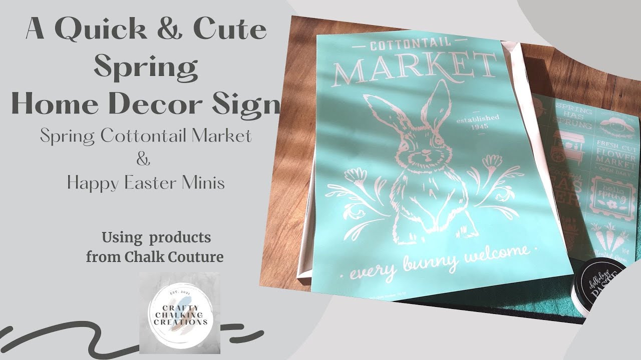 A Quick & Cute Spring Home Decor Sign using Chalk Couture transfer