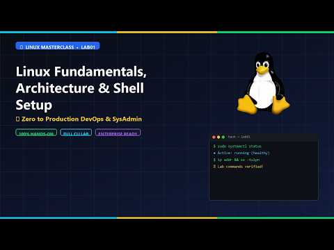 Linux Lab 01 | Linux Fundamentals, Architecture & Shell Setup | Linux Masterclass