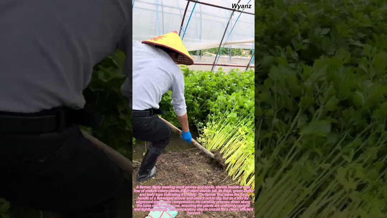 How to Harvest Celery with a Shovel | Traditional Farming Skills