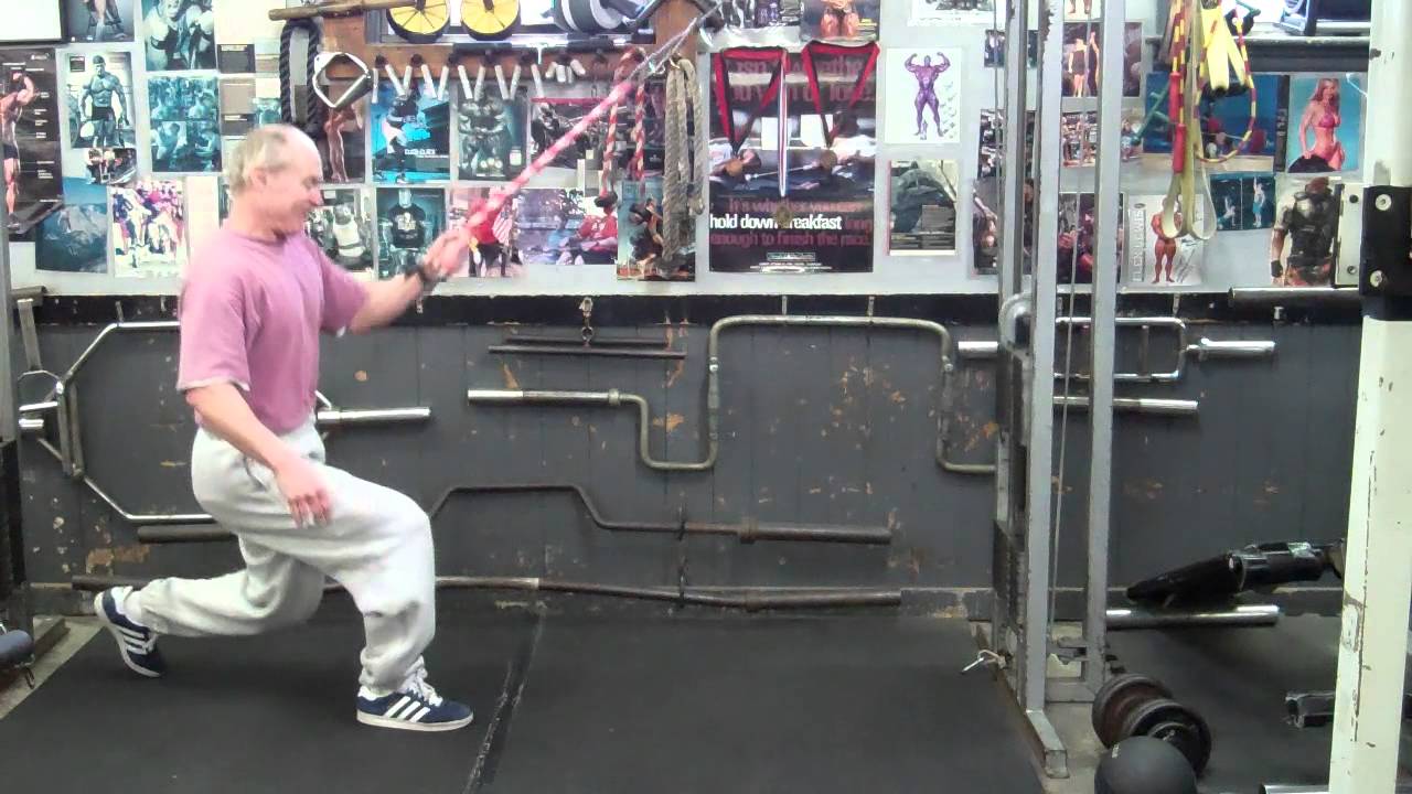 split squat 1 arm cable rope pull down row YouTube